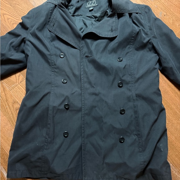 IZZI ACTIVEWEAR Black Double-Breasted Peacoat - Picture 2 of 6